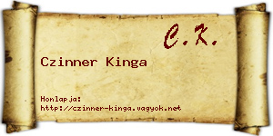 Czinner Kinga névjegykártya